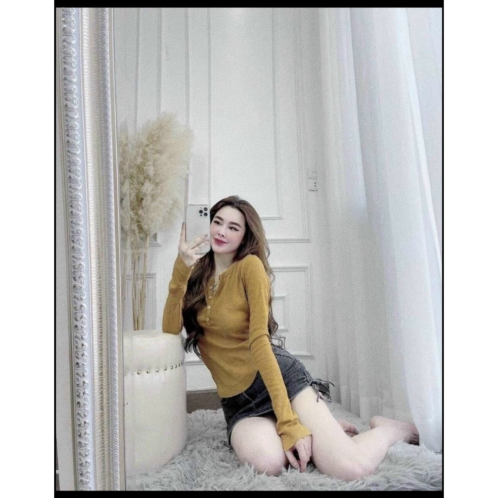 Áo len tăm cúc túi ngực