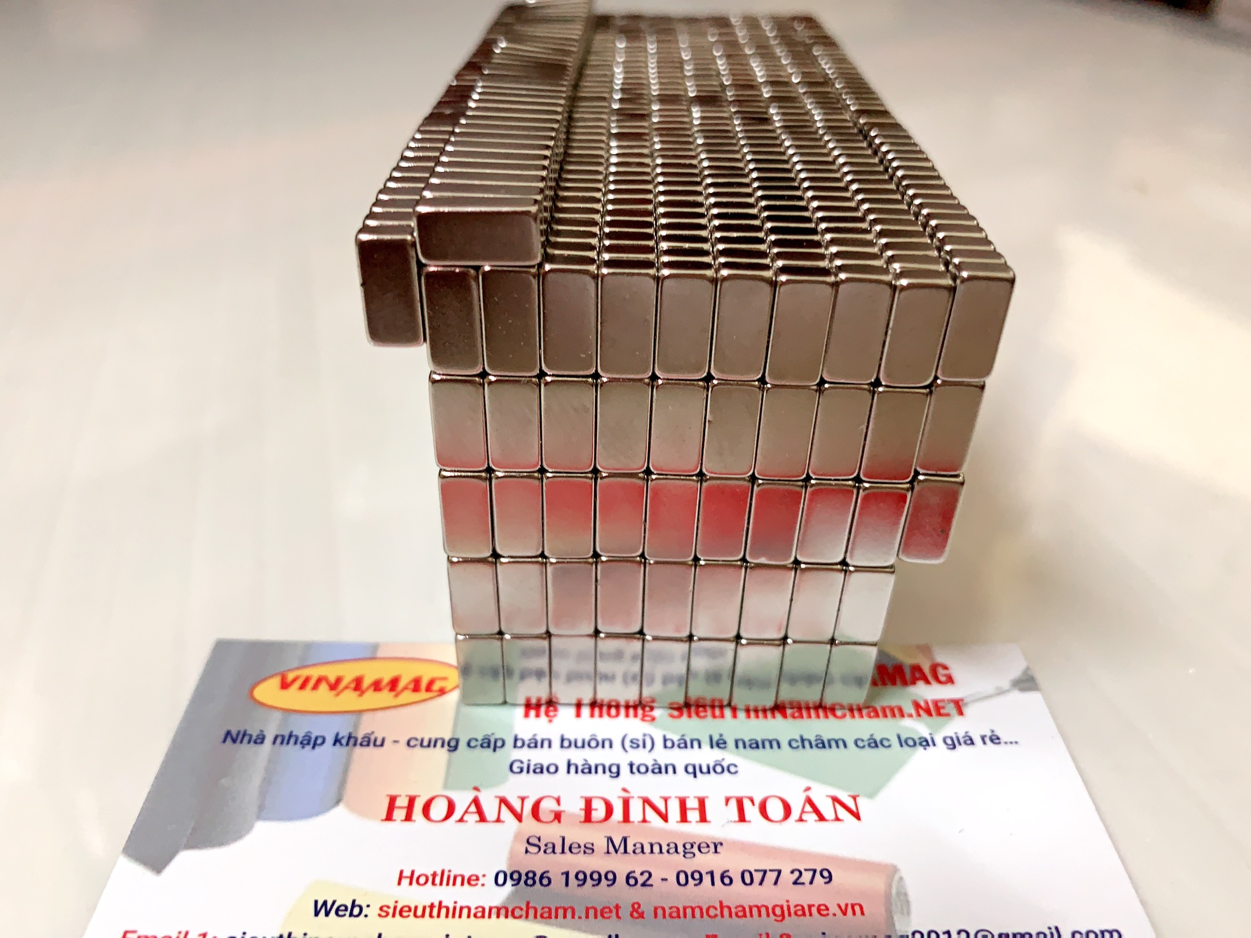 Nam châm trắng đất hiếm 10x5x3mm ( set 50 viên ).