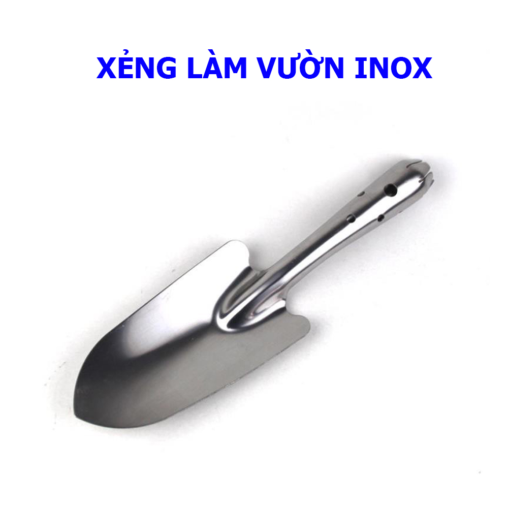 Xẻng làm vườn 100% INOX siêu chắc siêu bền