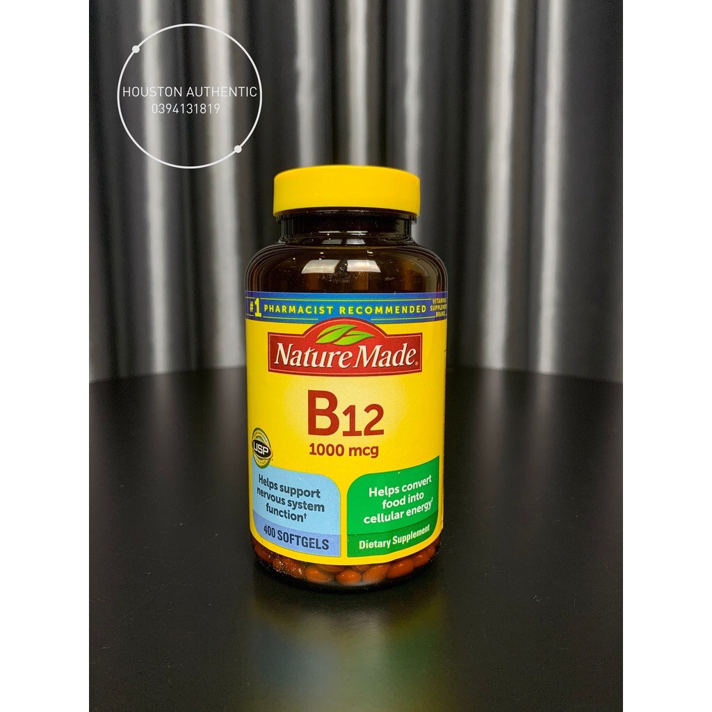 [ ĐỦ BILL STORE + AIR] Viên uống Bổ Sung Vitamin B12 Nature Made 1000mcg - 400 viên _ Live mua tại Mỹ