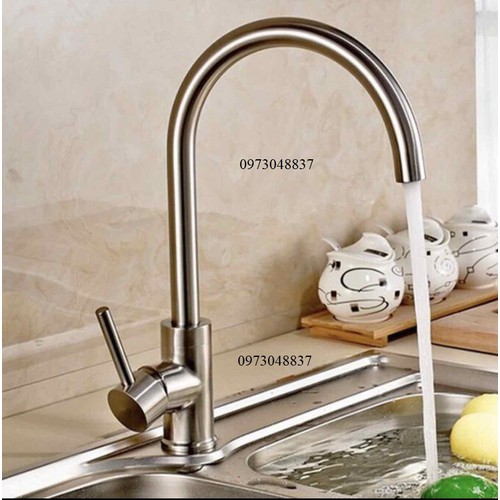 Vòi rửa chén bát nóng lạnh inox 304