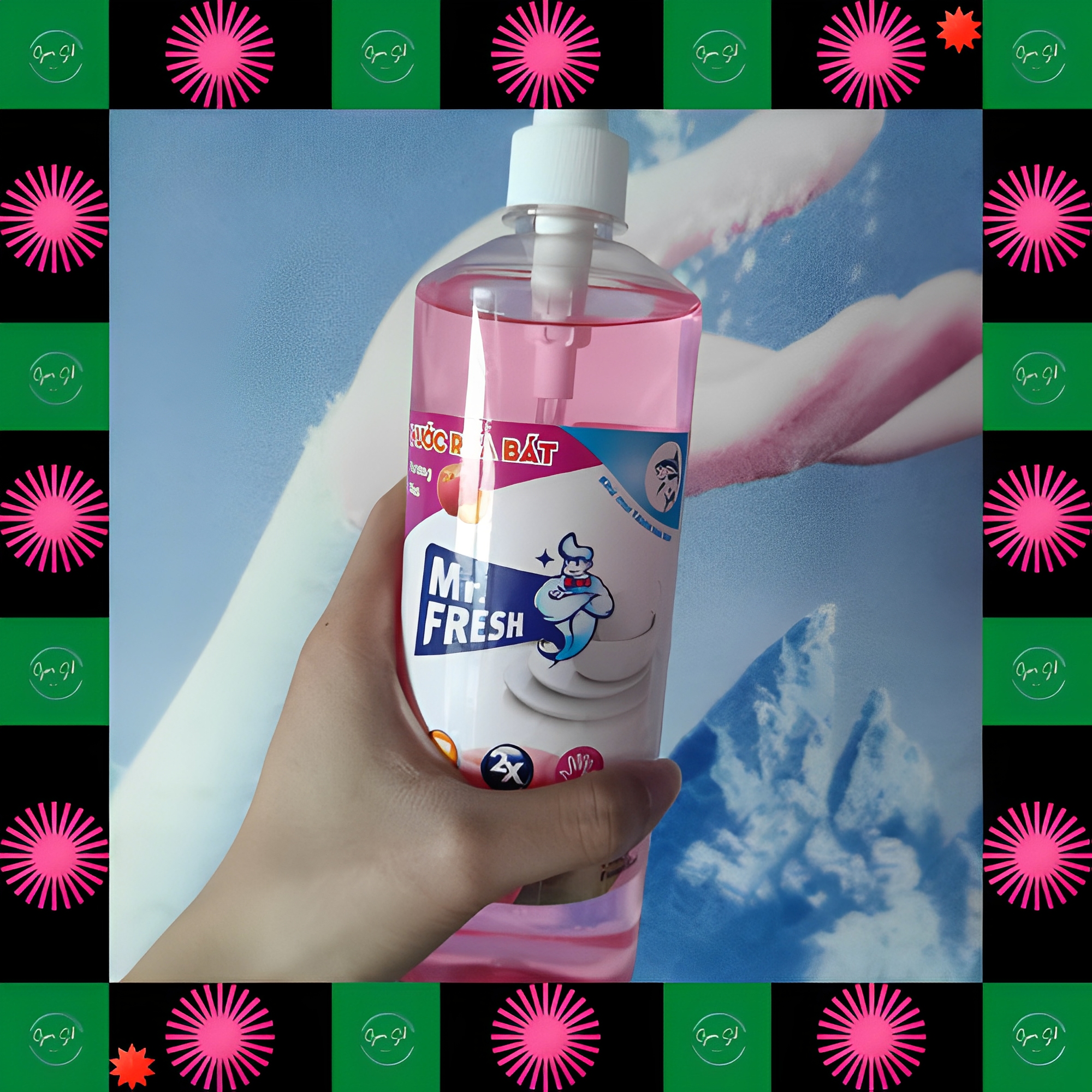 [Chai to tiết kiệm] Nước rửa chén bát đậm đặc van nhấn Mr Fresh 800ml (Đào, Cam, Trà Xanh, Quế)