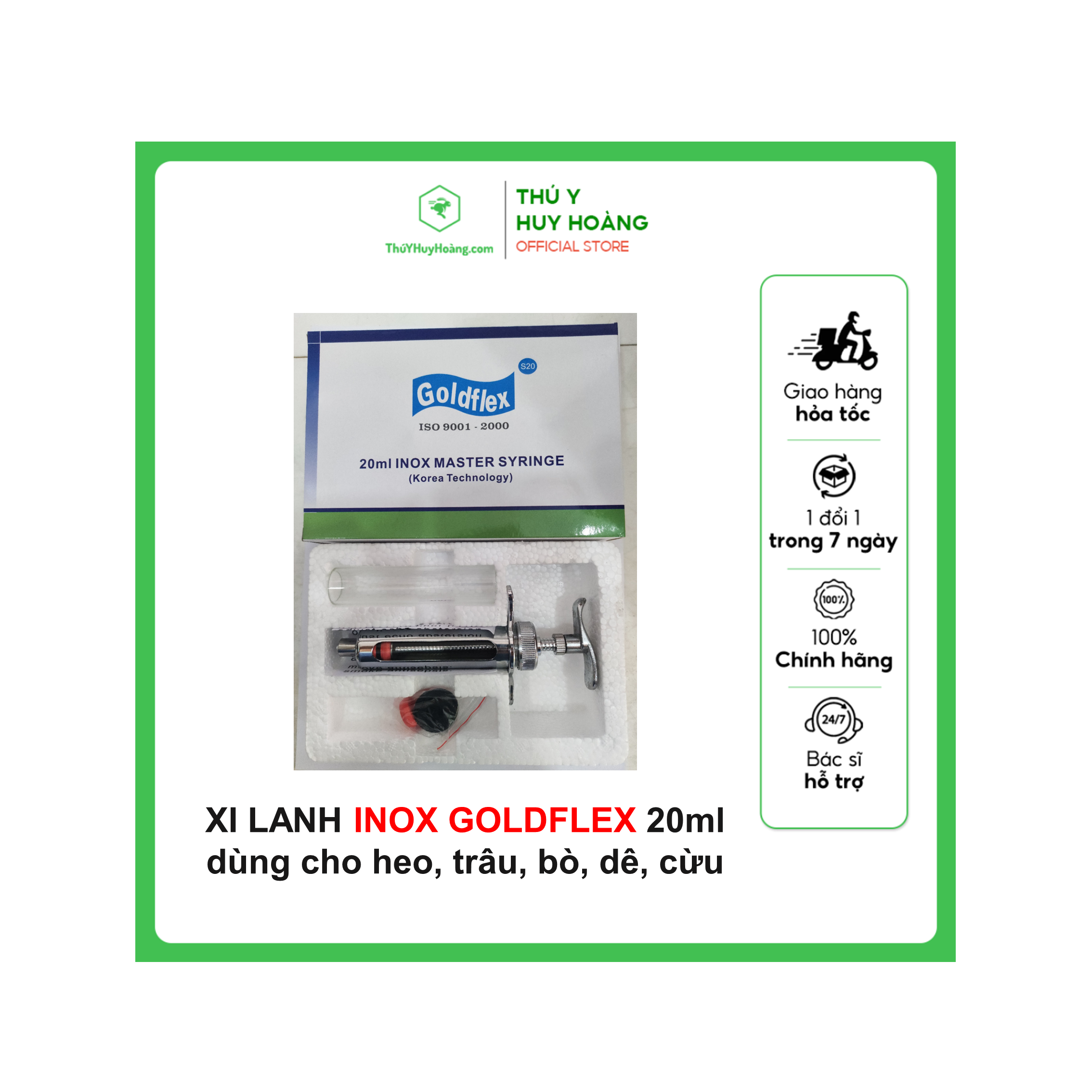 Xi lanh inox goldflex 20ml xilanh dùng trong chăn nuôi