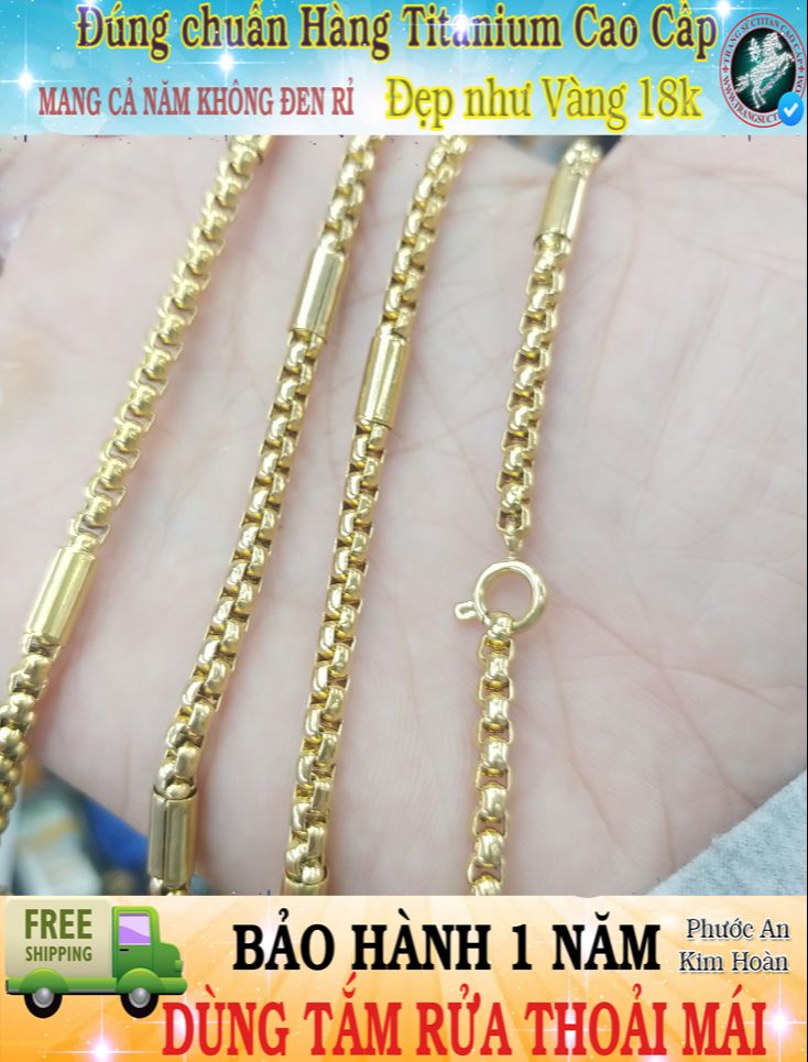 Dây nam ống trúc trơn vàng không đen- Mang lâu dài tắm rửa thoải mái