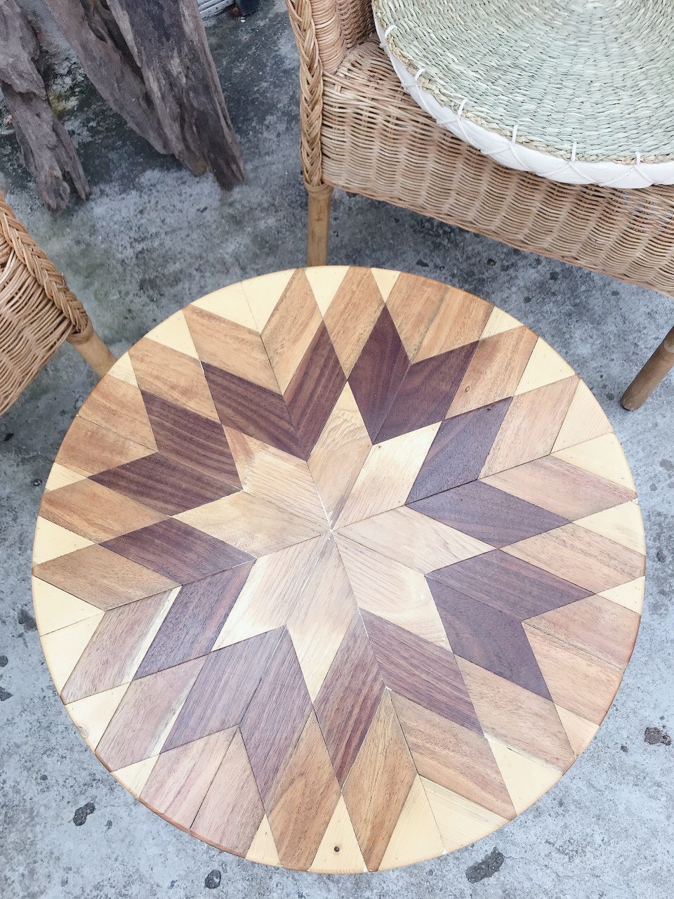 Bàn Trà Mây Các Kích Thước Phong cách Vinage Boho Siêu Xinh Xắn Decor Trang Trí Nhà Cửa Phòng Bé, Phòng Khách, Ban Công