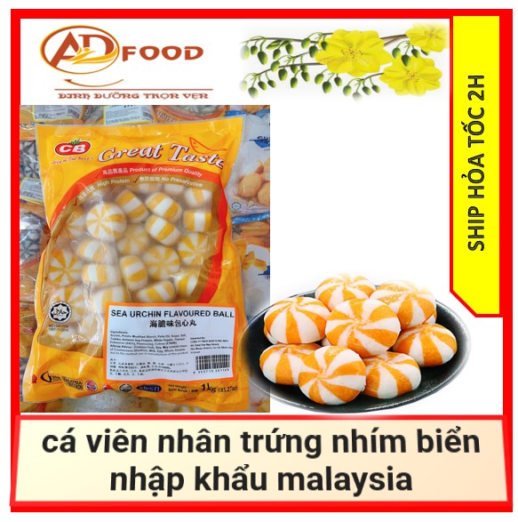 100g cá viên nhân trứng nhím biển nhập khẩu malaysia (vàng)