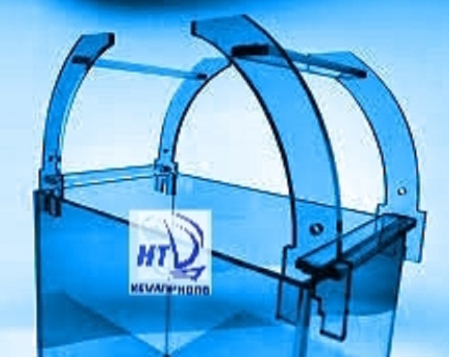 CHÂN GÁC ĐÈN HỒ CÁ KIỂU CONG BẰNG MICA