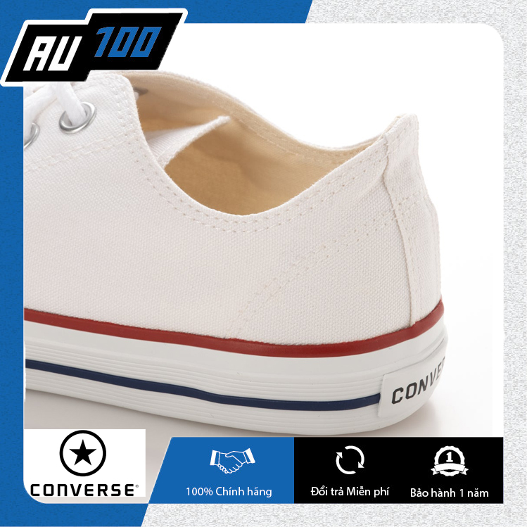 [AU100] Giày Converse nữ màu trắng viền đỏ đen [ Converse chính hãng không gây hôi chân] (made in Vietnam)