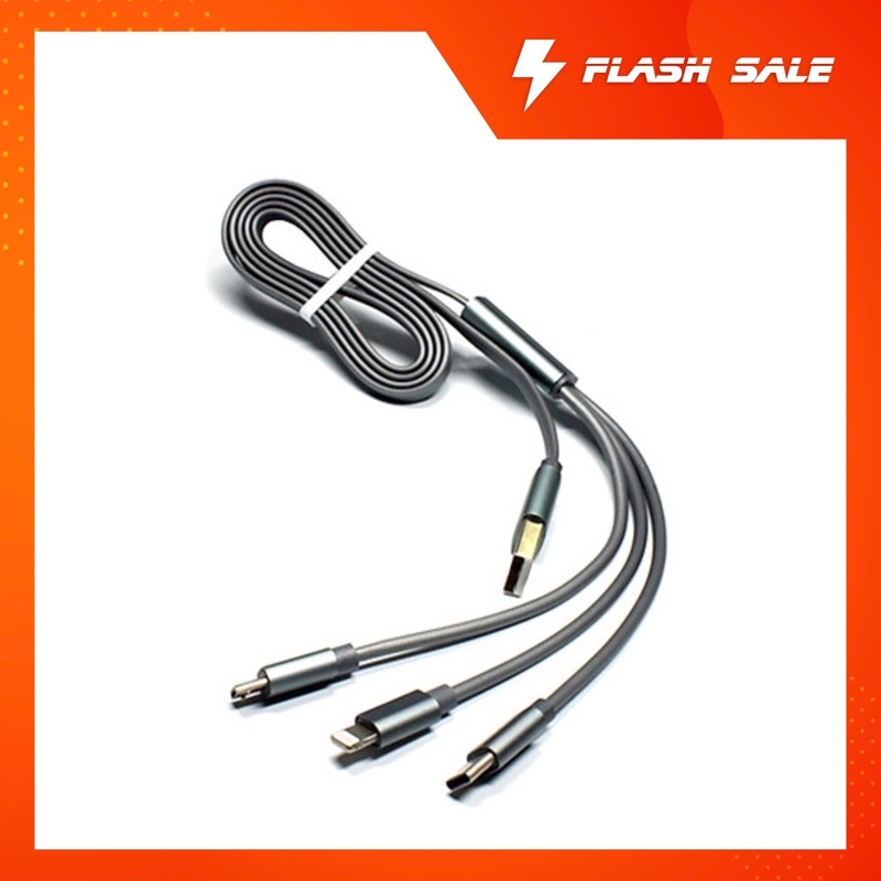 [HCM]Cáp sạc VTZ S10 3 ĐẦU (Lightning - Micro USB - Type C) đa năng