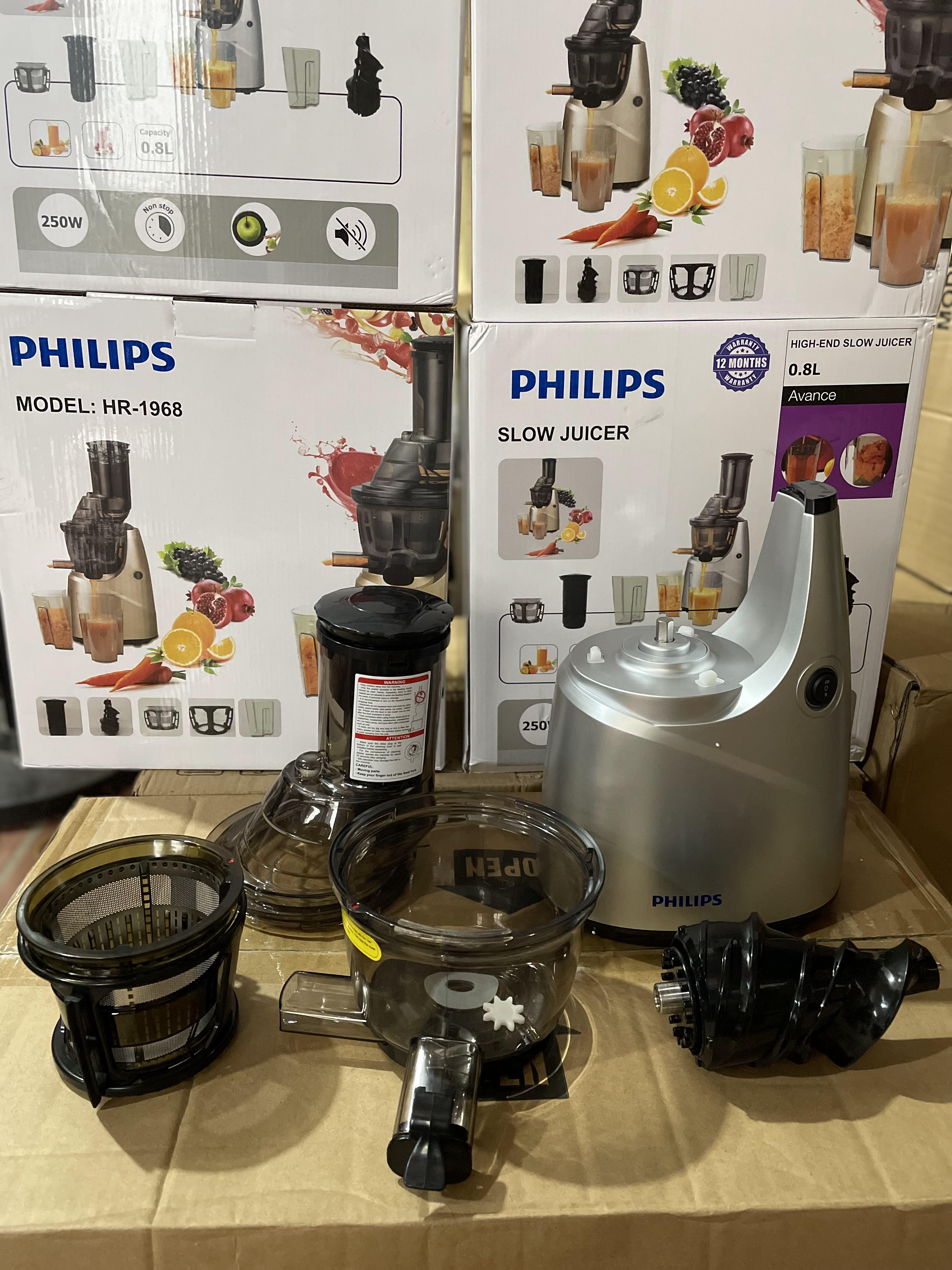 Máy ép chậm Philips HR-1968, ép chậm philips 1968, máy ép trái cây chậm philip