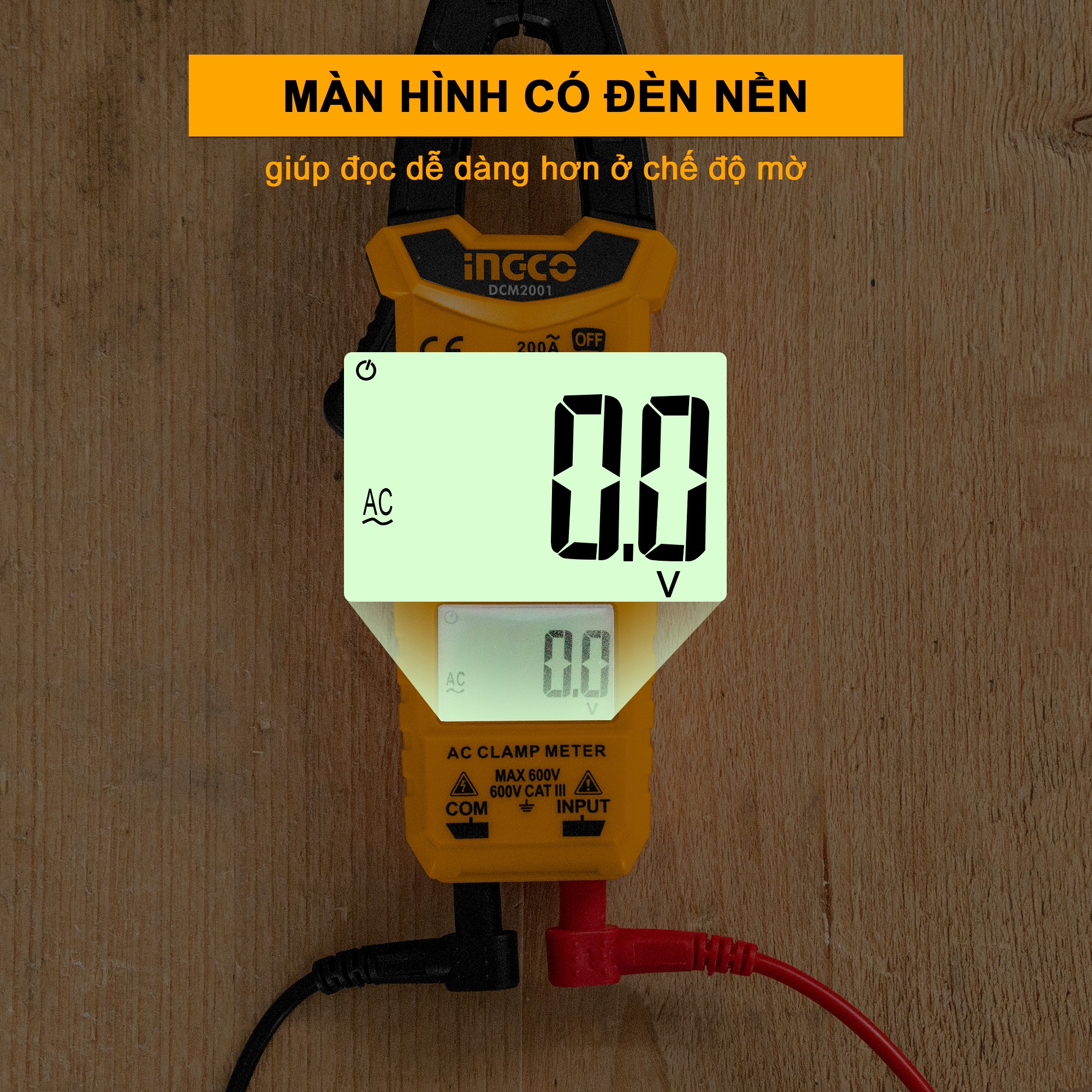 Ampe kìm đo AC kỹ thuật số INGCO DCM2001