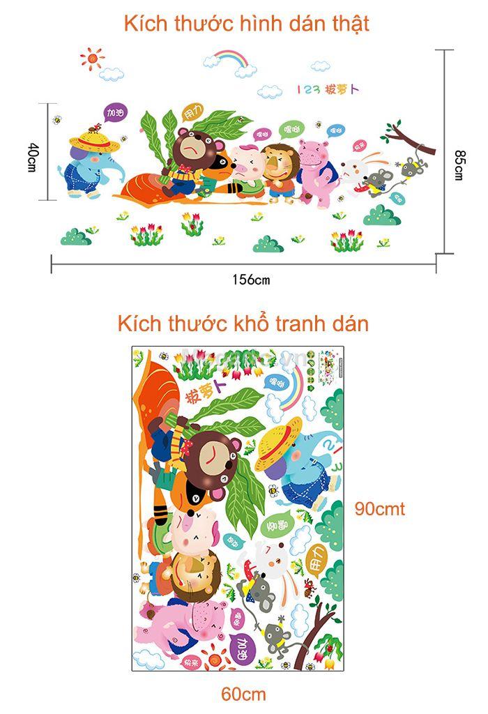 Decal tranh dán tường thu nhổ cà rốt