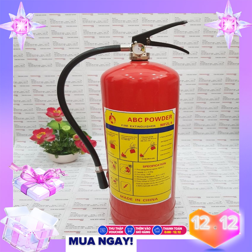 Bình cứu hỏa phòng cháy , bình chữa cháy MFZL1 - MFZ8   Trọng Lượng 1Kg - 8Kg bột ABC,