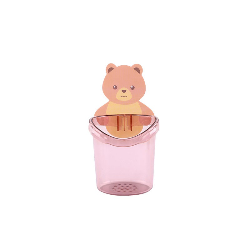 Ly Cốc Đựng Bàn Chải Kem Đánh Răng Dán Tường Nhà Tắm Hình Gấu Đáng Yêu