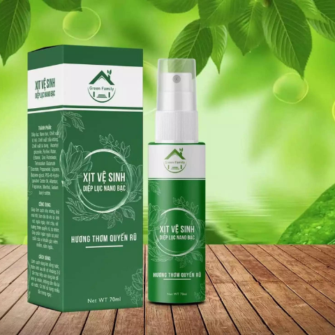 Miễn Phí Ship. Xịt Vệ Sinh Phụ Nữ Diệp Lục NaNo Bạc