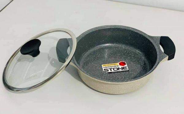 [HCM]NỒI LOCK ĐÁ 7 LỚP STONE PHI 24cm LOCK & LOCK LCA6242D THÀNH THẤP