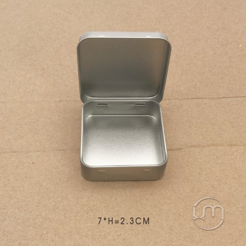 7*7*2.3cm-Hộp thiếc vuông nắp lật