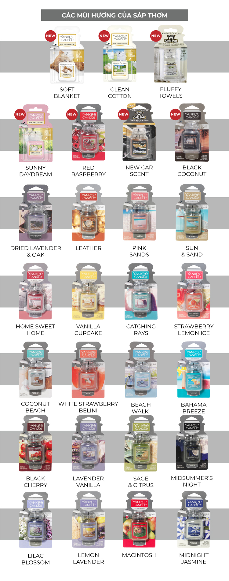 Combo Sáp thơm xe + Kẹp thơm xe từ Yankee Candle