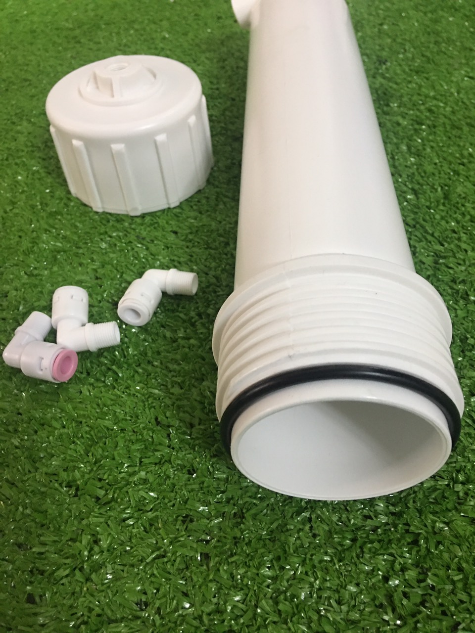 Vỏ màng RO kèm 2 cút và 1 van một chiều