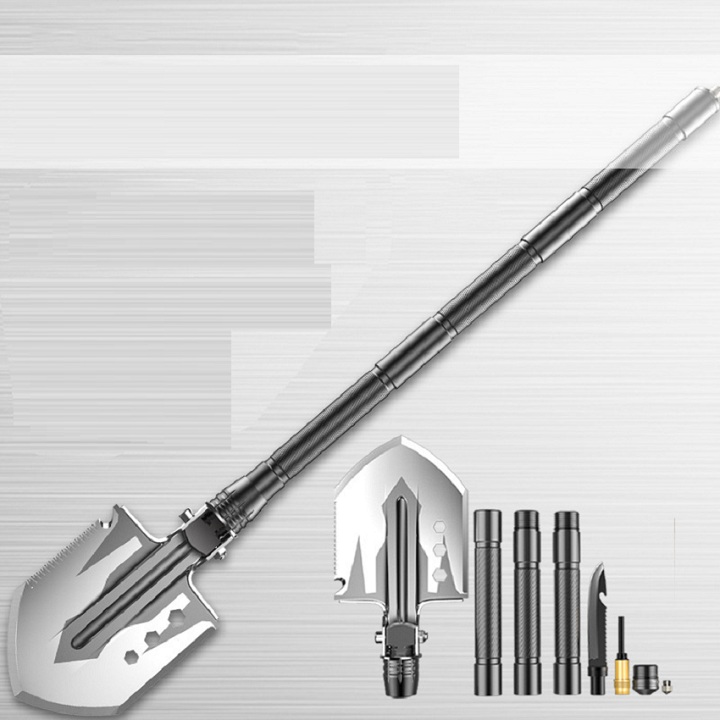 Xẻng gấp quân dụng đa năng 5 trong 1, nhỏ gọn, tiện lợi cao cấp dành cho đi phượt, dã ngoại, làm vườn