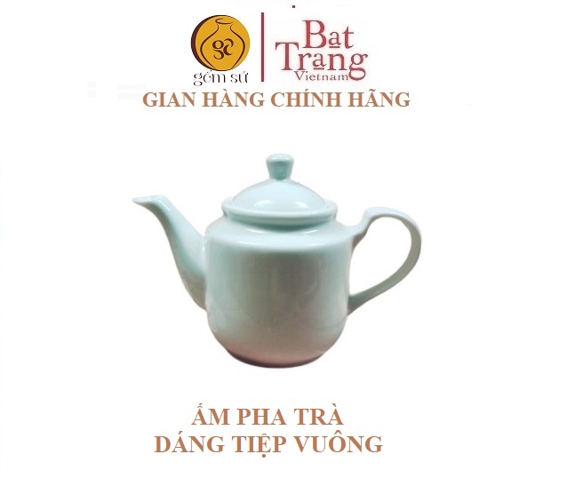 Ấm pha trà dáng vuông MK gốm sứ Bát Tràng - Shopdanganh