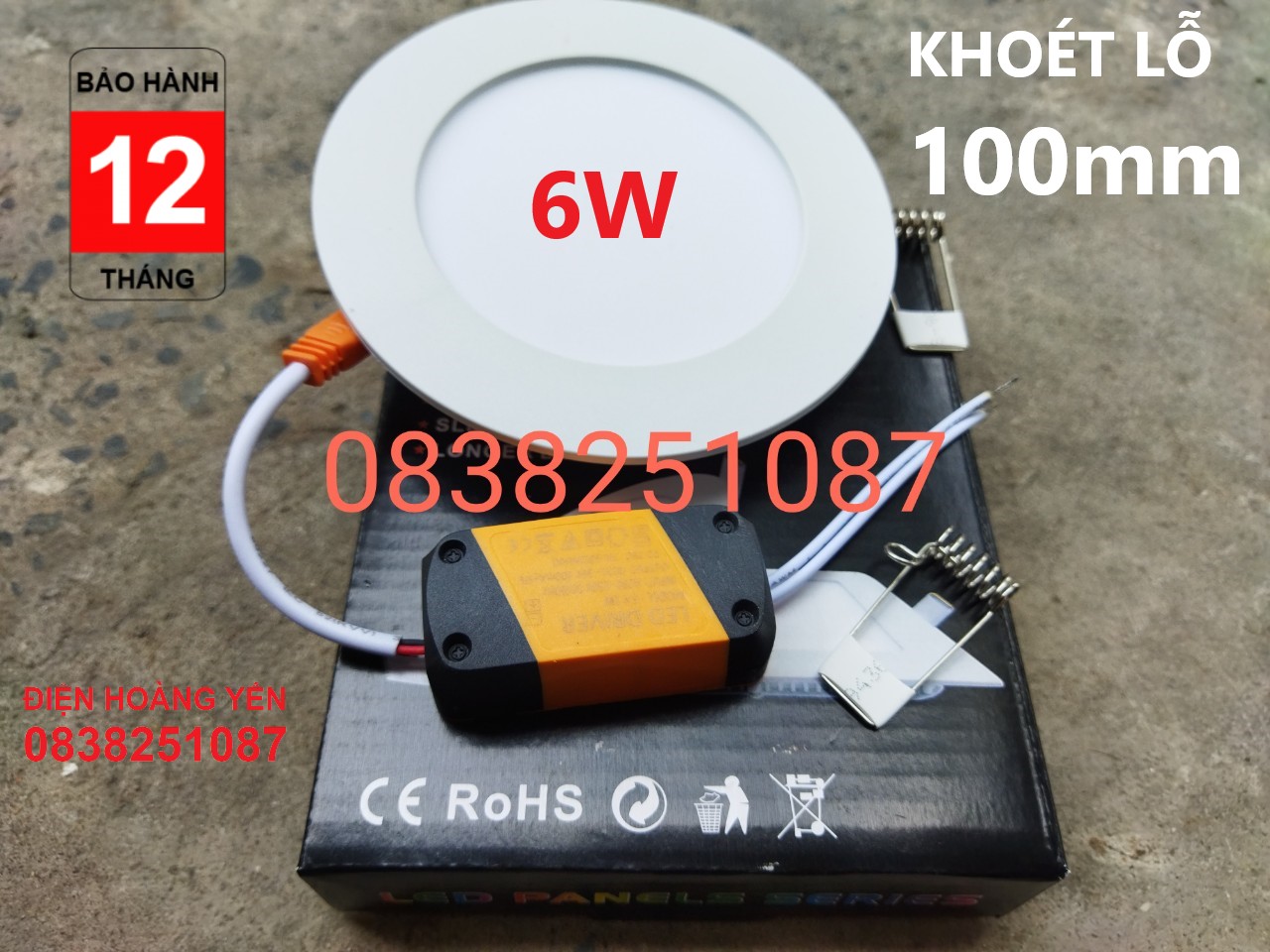 Bộ 5 đèn led âm trần siêu mỏng 6w - loại tốt