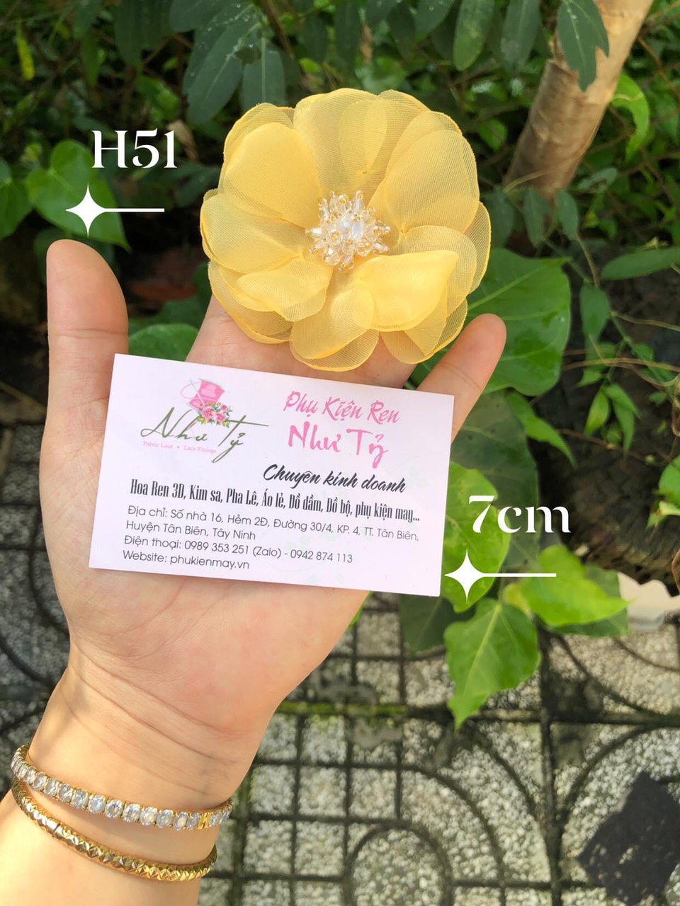 [Có sẵn] [Ảnh thật] hoa von rời 7cm nhụy pha lê cao cấp
