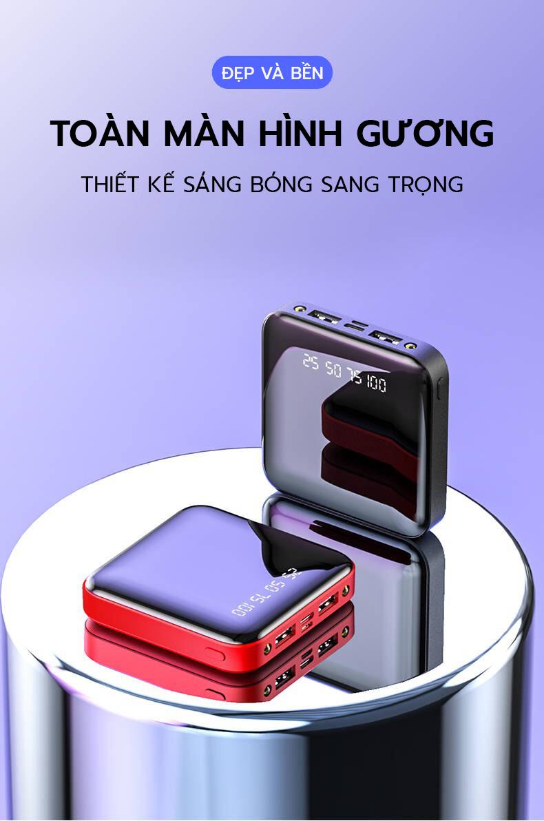 Sạc Dự Phòng Tráng Gương 20000mAh