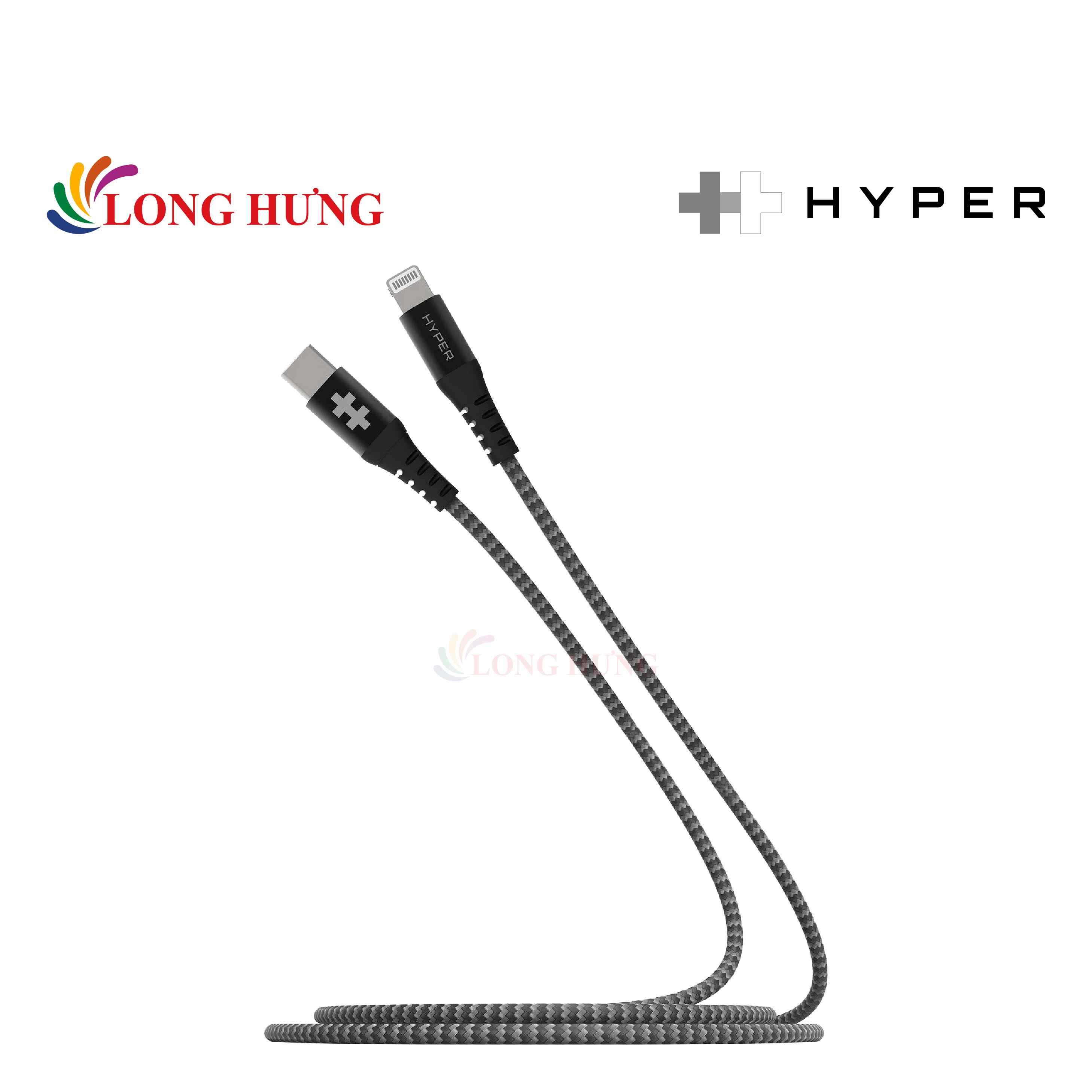 Cáp usb type-c to lightning hyperdrive mfi touch 2m hd-clb523 - hàng chính hãng - chiều dài 2m thuận tiện, chứng nhận mfi, chất liệu bền bỉ