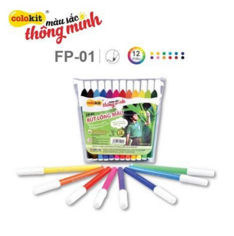 Vỉ Bút Lông 12 Màu Colokit | FP-01