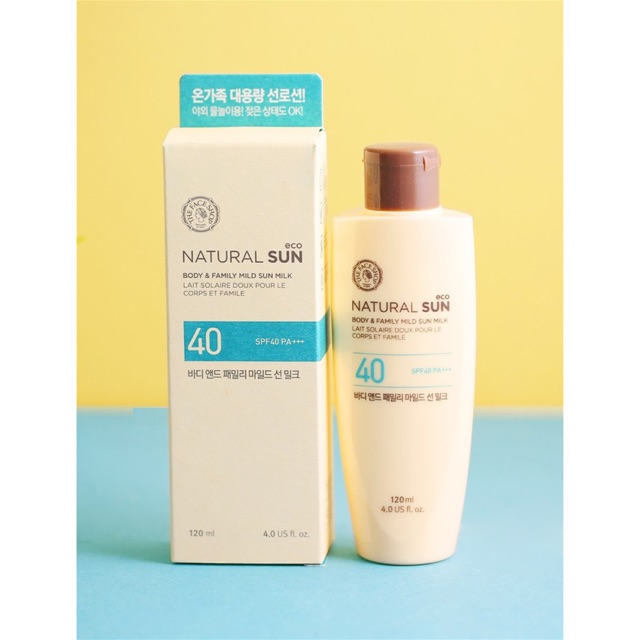 Sữa Chống Nắng The Face Shop Natural Sun Eco Body & Family Mild Sun Milk SPF40 PA+++