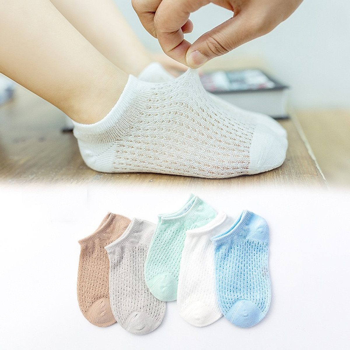Sét Tất Lưới 5 Đôi Cho Bé Sơ Sinh Đến 3 Tuổi