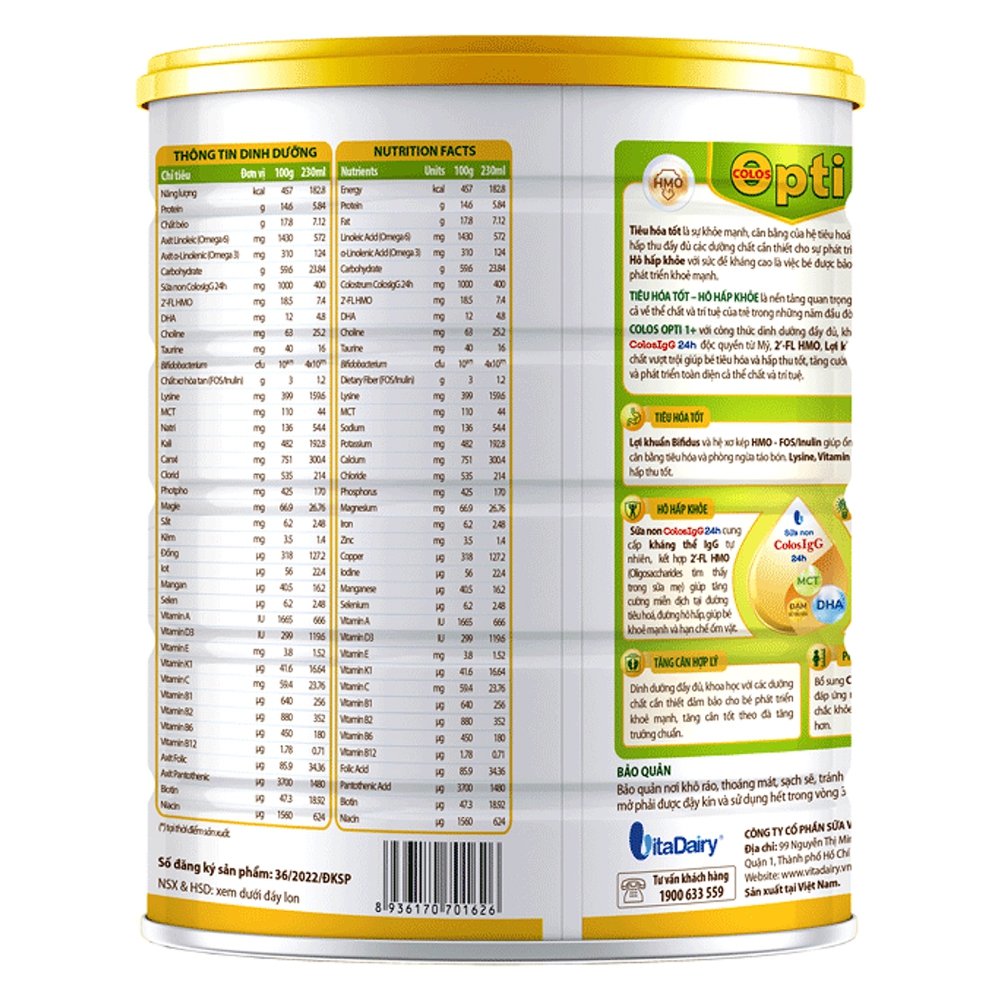 SPDD công thức Colos Opti 1+ 800g - S