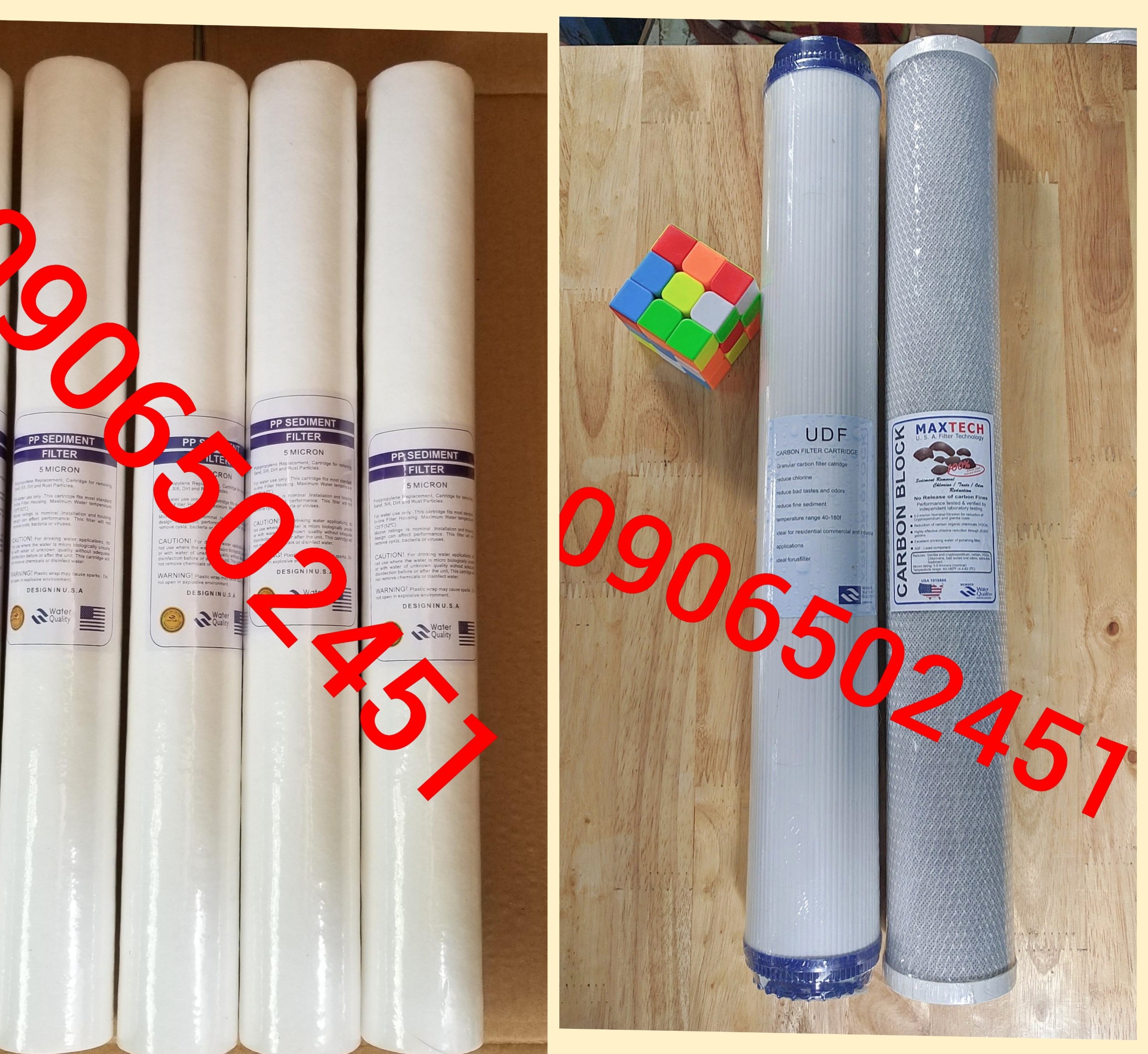 [HCM](ẢNH THỰC) Bộ sản phẩm ̀̀̀̀5 lõi lọc (gồm 3 lõi lọc số 1 & 1 lõi 2 & 1 lõi 3) 20inch