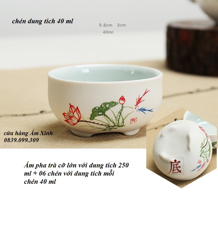 Bộ ấm chén sứ pha trà đạo cao cấp
