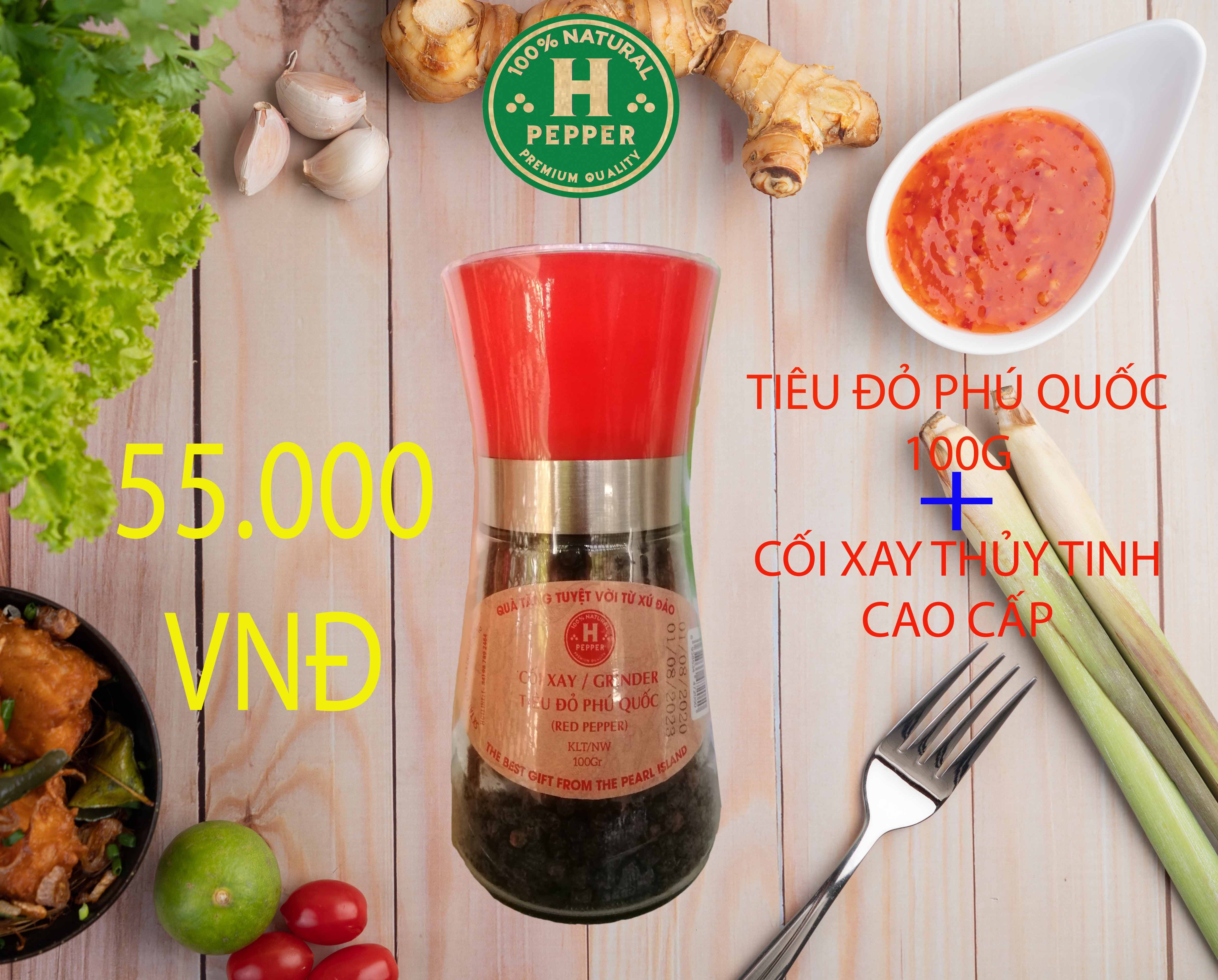 Cối xay tiêu đỏ Phú Quốc hũ 100g