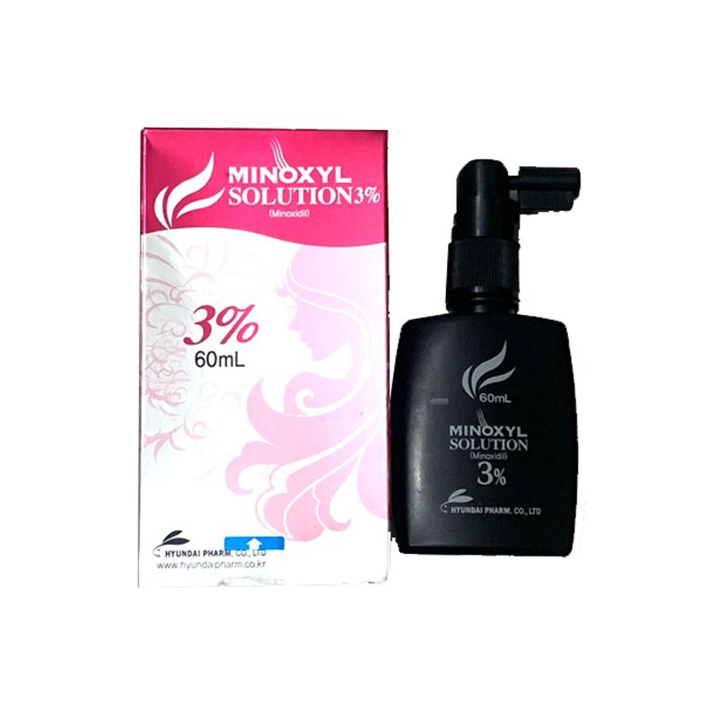 MINOXYL SOLUTION 3% (MINOXIDIL 3) 60ml Xịt hỗ trợ rụng tóc - hói [Chính hãng]