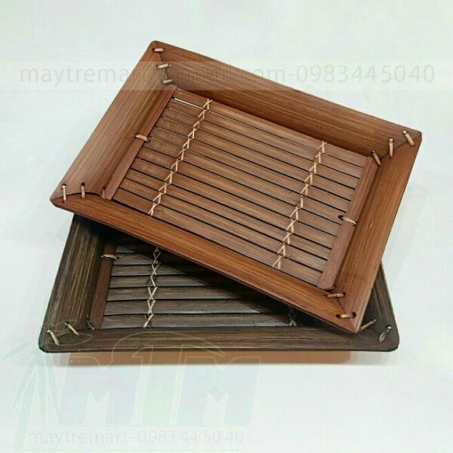 Khay tre vuông thành vát 20*30cm