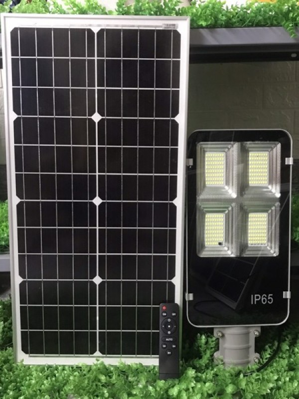 Đèn đường năng lượng mặt trời tấm pin rời 200W Có remote Có giá đỡ gắn đèn BH 12 tháng IP65 430 led