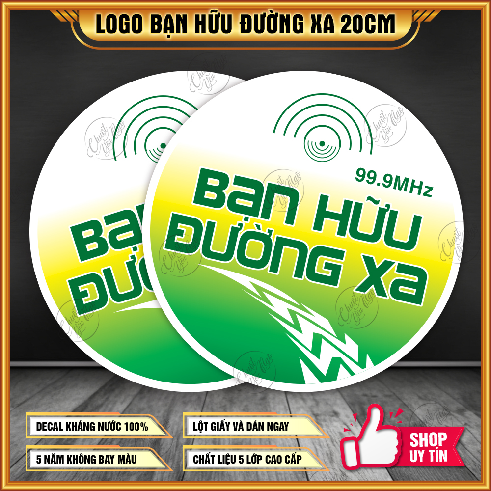 Logo Bạn Hữu Đường Xa đủ kích thước chất liệu decal chống nước