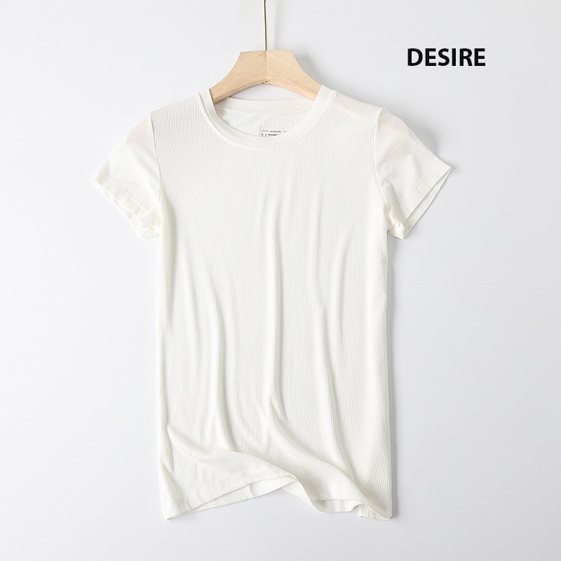 Áo thun trơn cộc tay basic thun cotton cổ tim mịn mát mùa hè AN-02