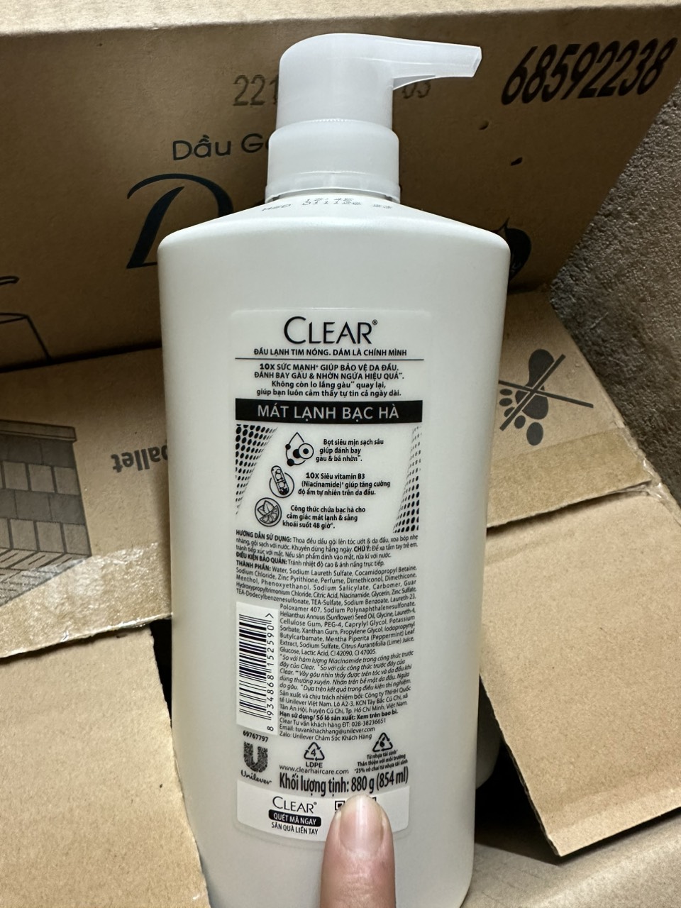 DẦU GỘI CLEAR BẠC HÀ 880G