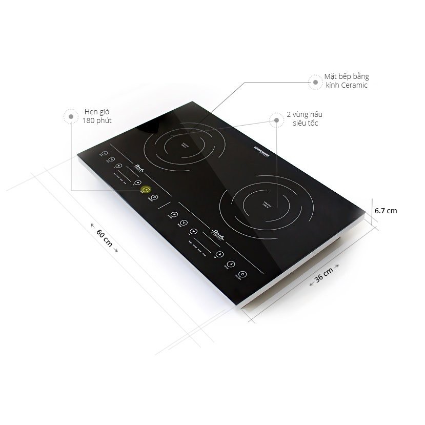 [Trả góp 0%]BẾP TỪ ĐÔI ROMMELSBACHER CT 3410/IN CHLB ĐỨC