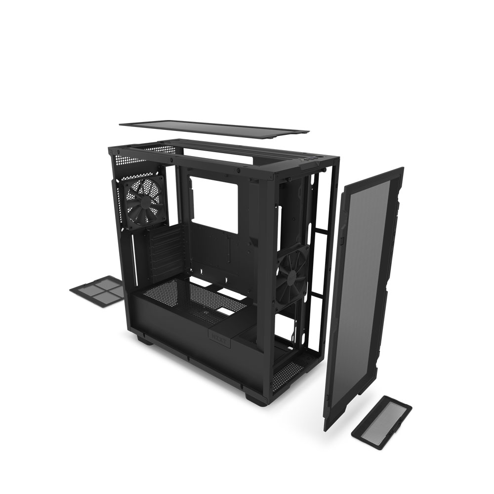 Vỏ case NZXT H7 Flow Matte Black - Mid Tower / Màu Đen