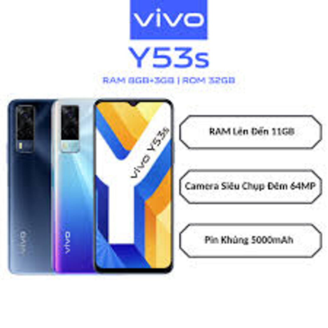 điện thoại Chính Hãng giá rẻ Vivo Y53s 2sim ram 8G/128G, cấu hình siêu khủng long, đánh mọi Game PUBG/Liên Quân/Free Fire siêu mượt