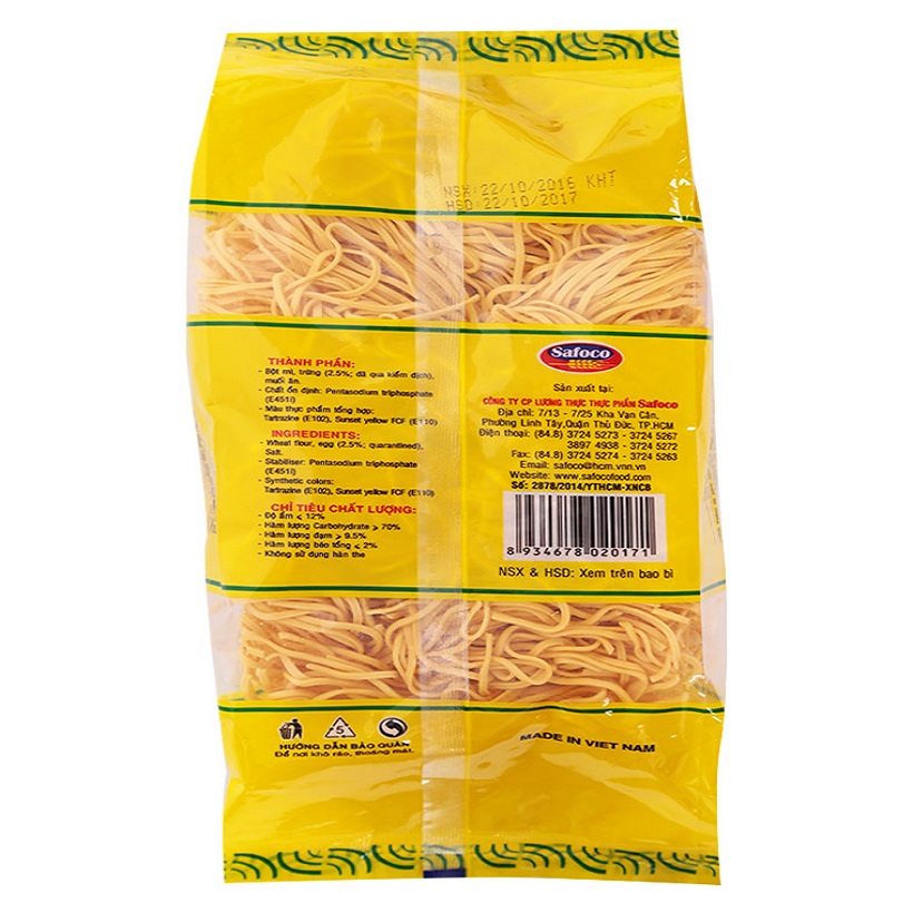 400gr Mì Trứng Thượng Hạng Sợi To Safoco
