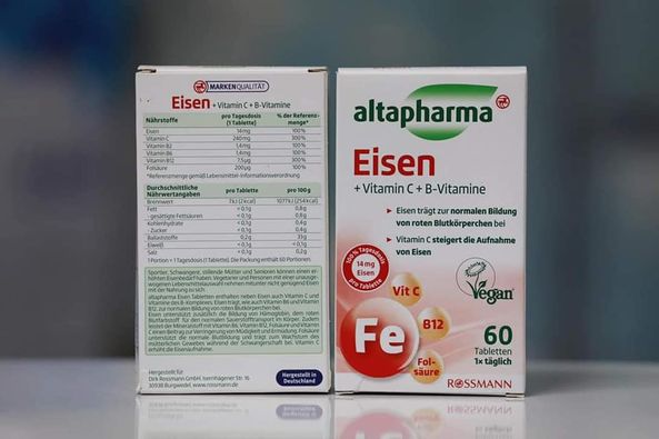 Hộp  SẮT Altapharma Eisen - tabletten CHUẨN ĐỨC