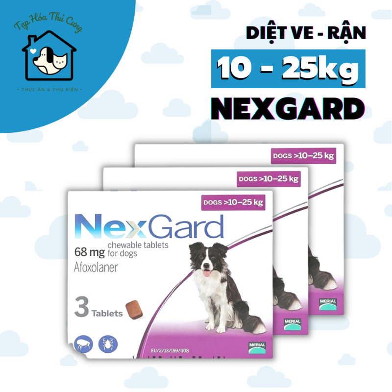 Nexgard 10-25kg trị ve rận cho chó Viphavet-xuất xứ Pháp [1 viên]