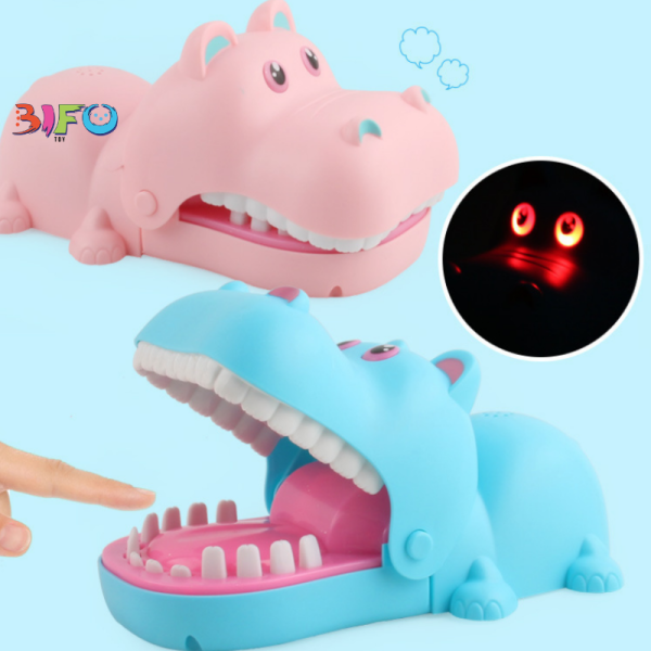 [SIZE LỚN] Đồ chơi khám răng Hà mã cắn ngón tay đồ chơi giải trí vui nhộn có âm thanh và đèn minh họa y như thật