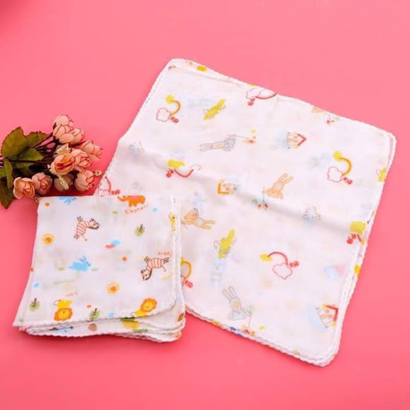 Gói 10 Khăn sữa Nhật in hình cho bé